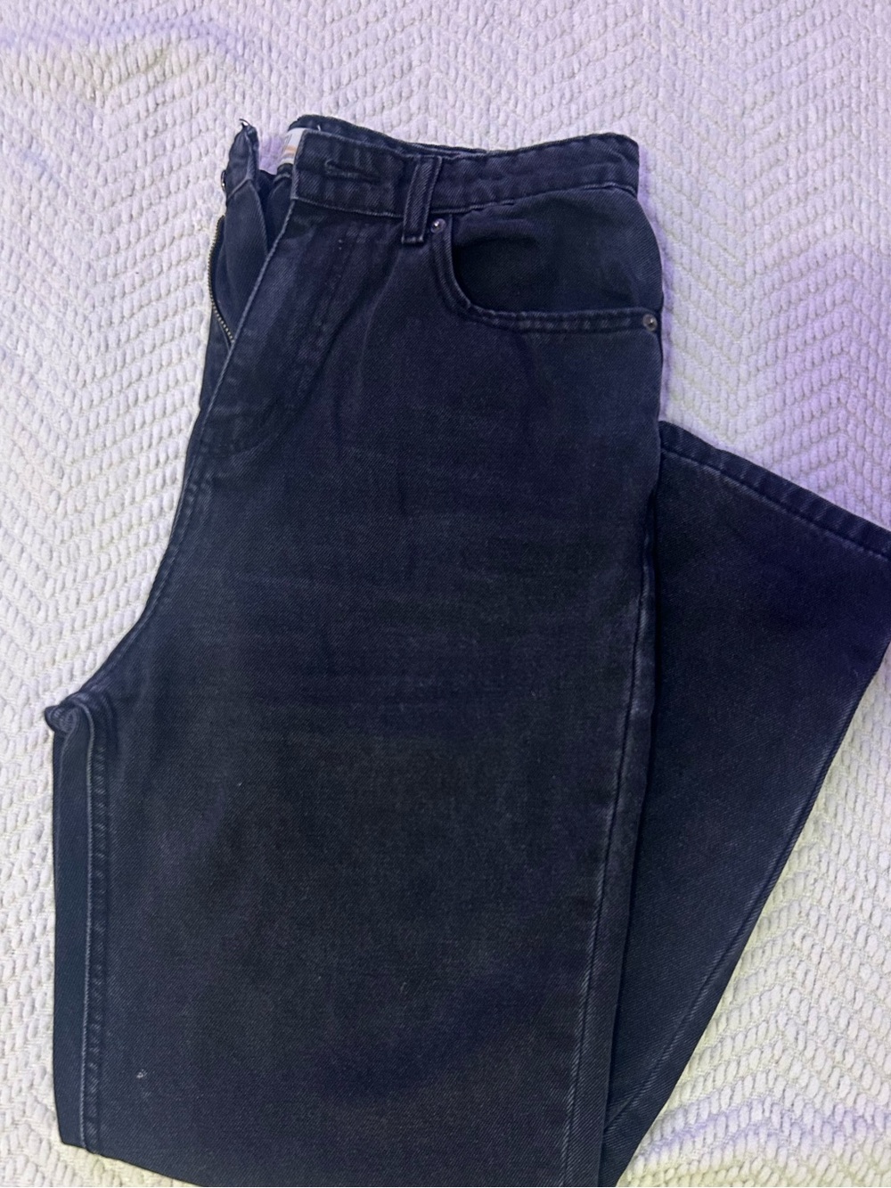 Black Straight-Leg Jeans